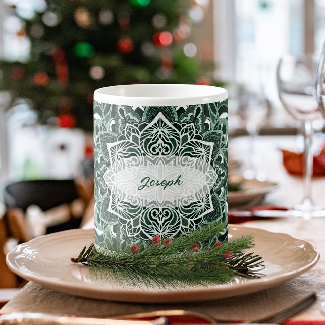 Elegant Green Mandala Tasse (Von Creator hochgeladen)