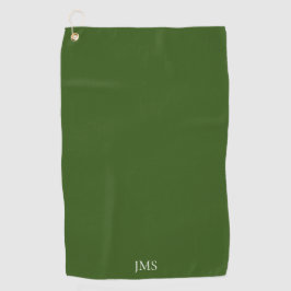 Elegant Green Monogram Golfhandtuch