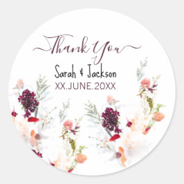 ELEGANT GREEN, ORANGE, RED & WINE BABY DUSCHE RUNDER AUFKLEBER