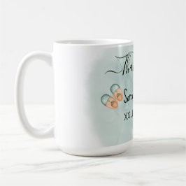 ELEGANT GREEN & ORANGE WATERCOLOR BABY DUSCHE KAFFEETASSE