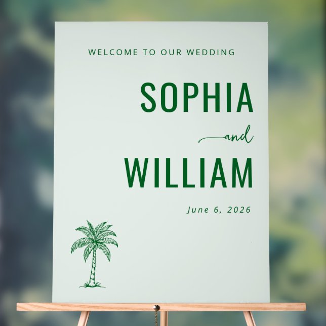 Elegant Green Palm Tree Acrylschild (Neutral)
