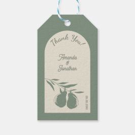 Elegant Green Pear Wedding Vielen Dank Geschenkanhänger