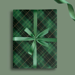 Elegant Green Plaid Christmas Holiday Geschenkpapier Set
