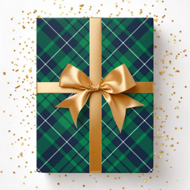 Elegant Green Plaid Pattern Geschenkpapier (Elegant Green Plaid Pattern Wrapping Paper)