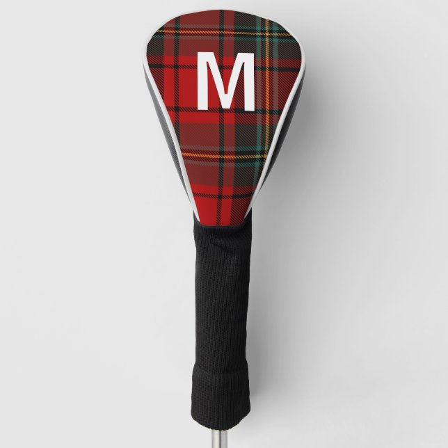 Elegant green & red tartan plaid Personalized  Golf Headcover (Vorderseite)