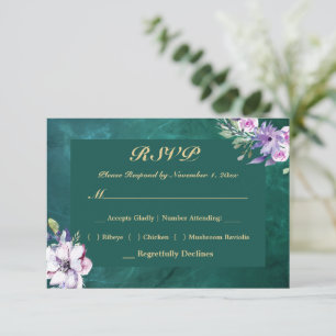 Elegant Green RSVP Karte
