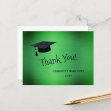 Elegant Green Silver Vielen Dank Abschluss