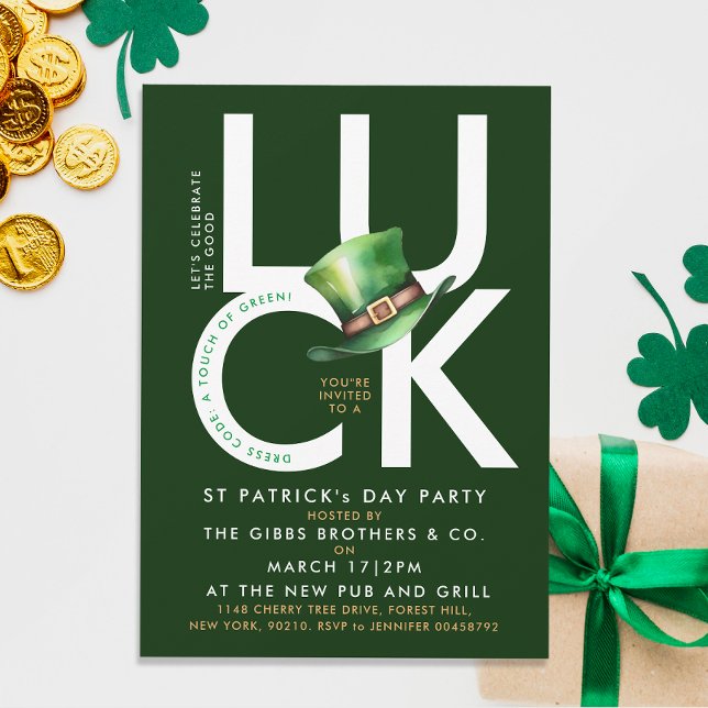 Elegant Green St Patrick Leprechaun Hat Party Einladung (Von Creator hochgeladen)