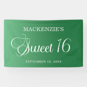 Elegant Green Sweet 16 Geburtstag Banner