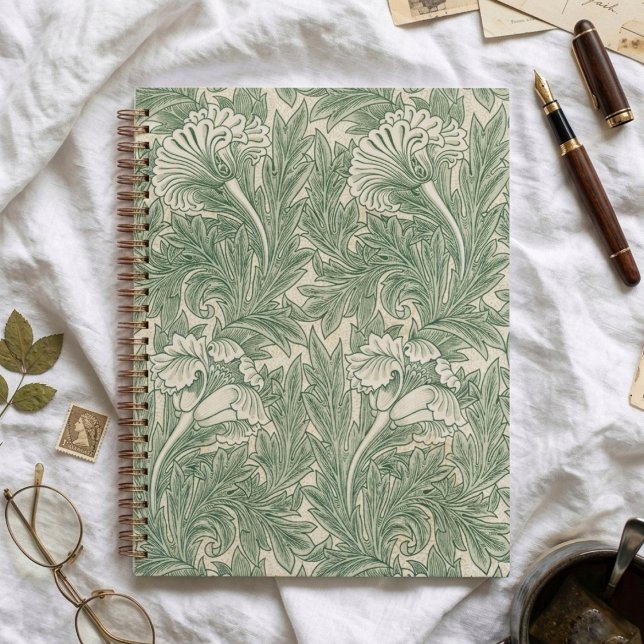 Elegant Green Tulips William Morris Planner Planer (Von Creator hochgeladen)