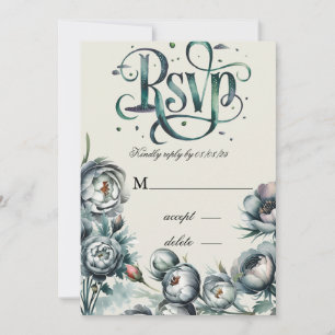 Elegant Green und Gray Bouquet Save the Date Invit Einladung