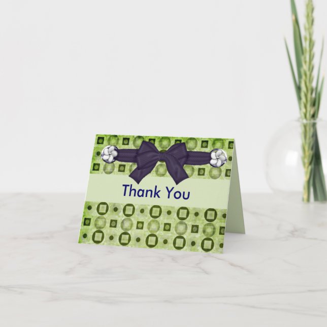 Elegant Green und Navy Vielen Dank Anmerkungen Dankeskarte (Vorderseite)