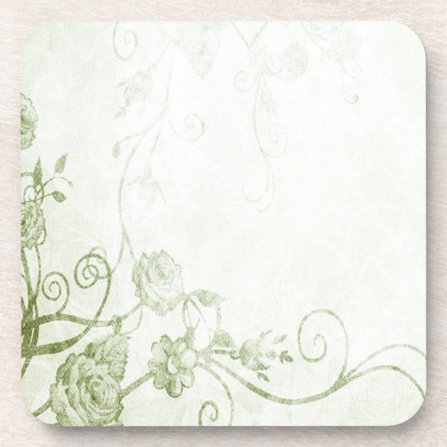 Elegant Green Vintag Getränkeuntersetzer (Vorderseite)