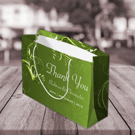 Elegant Green Wedding Vielen Dank Große Geschenktüte
