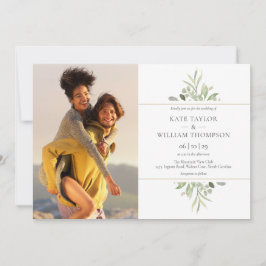 Elegant Greenerity Fotos Hochzeit Einladung