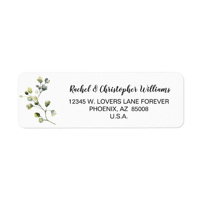 Elegant Greenerity Personalisiert Address Label (Vorne)