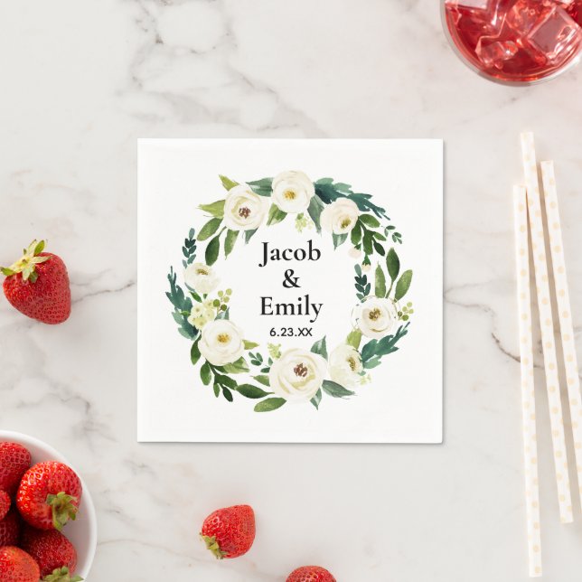 Elegant Greenerity Personalisiert Serviettes Weddi Serviette (Beispiel)