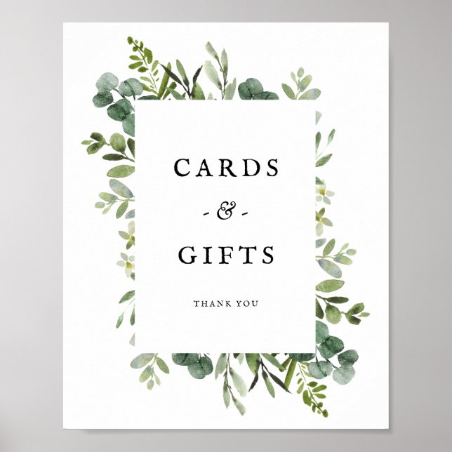 Elegant Greenerity Wedding Cards Geschenke Poster (Vorne)