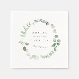 Elegant Greenerity Wedding Cocktail Paper Napkins Serviette