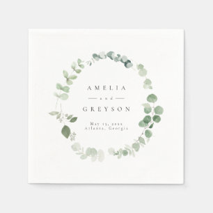 Elegant Greenerity Wedding Cocktail Paper Napkins Serviette