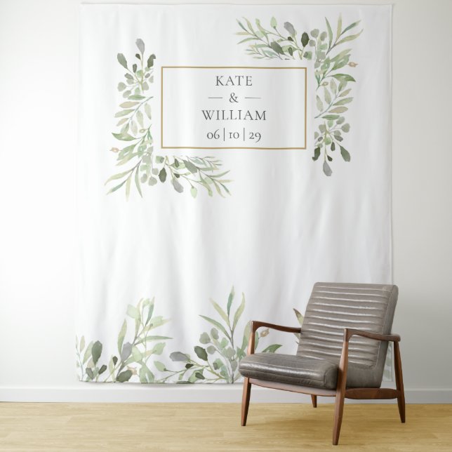 Elegant Greenerity Wedding Foto Stand Hintergrund Wandteppich (Beispiel)