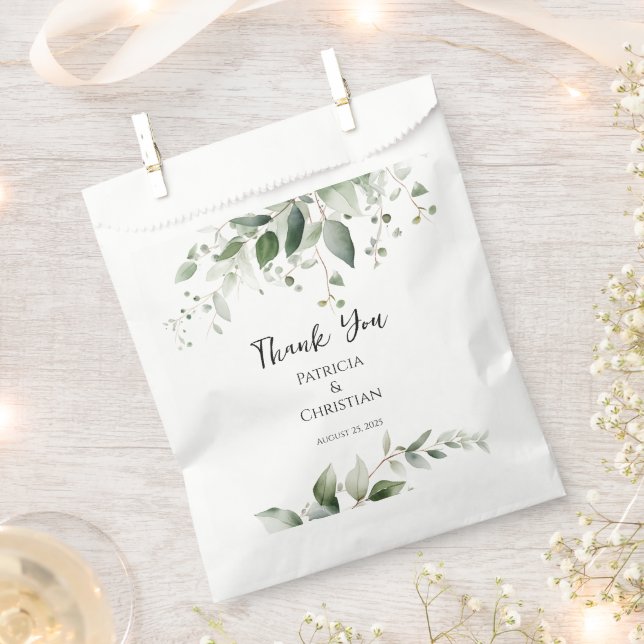 Elegant Greenerity Wedding Geschenktütchen (Ausgeschnitten)