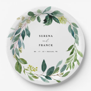 Elegant Greenerity Wedding Paper Plate Pappteller