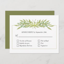 Elegant Greenerity Wedding RSVP Karte
