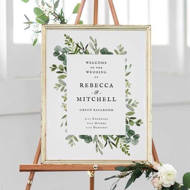 Elegant Greenerity Wedding Welcome Poster (Von Creator hochgeladen)