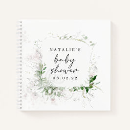 Elegant Greenery Baby Shower Gästebuch Notizbuch