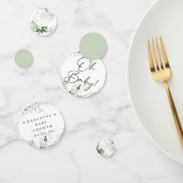 Elegant Greenery Baby Shower Table Confetti Konfetti