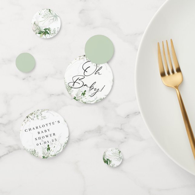 Elegant Greenery Baby Shower Table Confetti Konfetti (Gruppe)