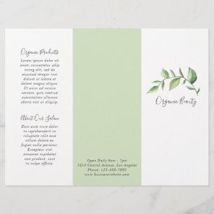 Elegant Greenery Beauty Salon Trifold Broschüre