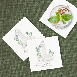 Elegant Greenery Boho Script Paper Napkin Serviette