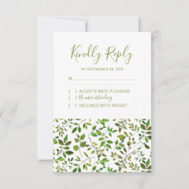 Elegant Greenery Botanical Foliage Wedding RSVP