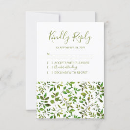 Elegant Greenery Botanical Foliage Wedding RSVP