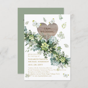 Elegant Greenery Butterflies Sage Foliage Wedding