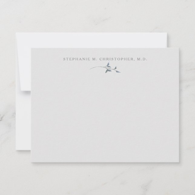 Elegant Greenery Classic Personalisiert Stationery Mitteilungskarte (Vorderseite)