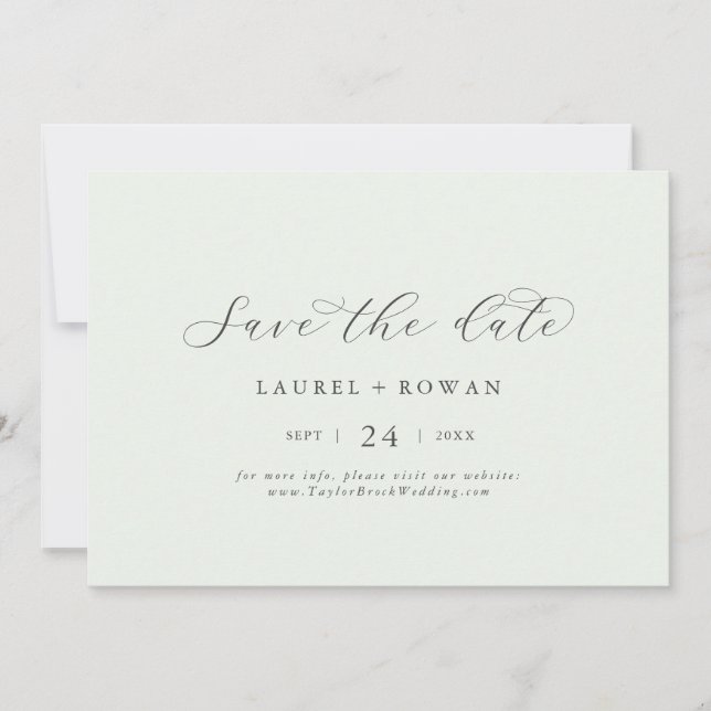 Elegant Greenery Coordinate Horizontal Save The Date (Vorderseite)