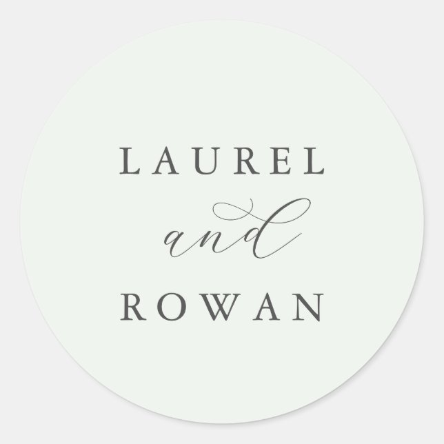 Elegant Greenery Coordinate Wedding Umschlag Aufkl Runder Aufkleber (Vorderseite)
