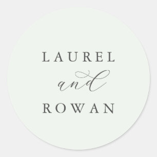 Elegant Greenery Coordinate Wedding Umschlag Aufkl Runder Aufkleber