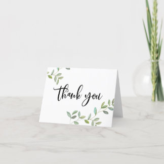 Elegant Greenery Danke, Card Minimalistisch Dankeskarte