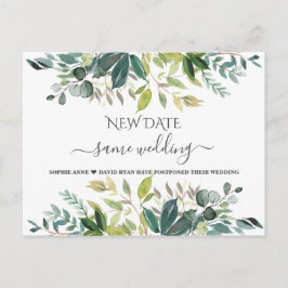Elegant Greenery dasselbe Hochzeitstag-Neues Updat Postkarte