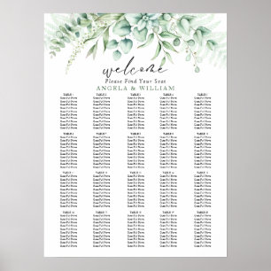 Elegant Greenery Eucalyptus Blätter Hochzeit Poster