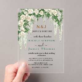 Elegant Greenery Eucalyptus Blätter Wedding Acryleinladungen