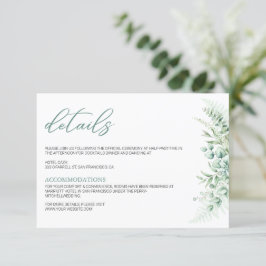 Elegant Greenery Eucalyptus Blätter Wedding Begleitkarte