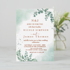 Elegant Greenery Eucalyptus Blätter Wedding Folieneinladung