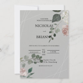 Elegant Greenery Eucalyptus Blätter Wedding Invita Einladung