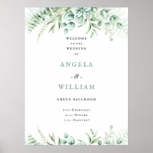 Elegant Greenery Eucalyptus Blätter Wedding Poster