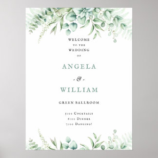 Elegant Greenery Eucalyptus Blätter Wedding Poster